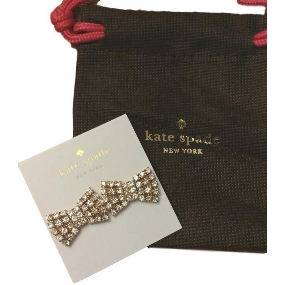 Kate Spade Rose Gold Sparkling Bow Stud Earrings NEW Tags & Bag 100%AUTHENTIC